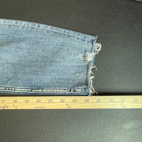 Silver Jeans Co Calley Skinny Crop Jeans Womens Size 29 Blue Distressed Raw Hem - Picture 10 of 12